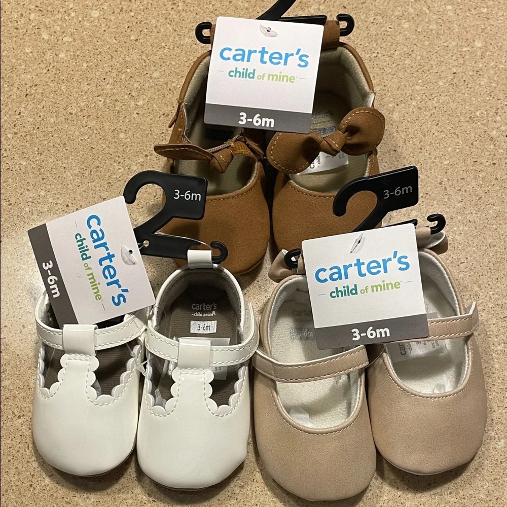 Child of Mine Baby Shoe Trio - White, Tan, and Brown
